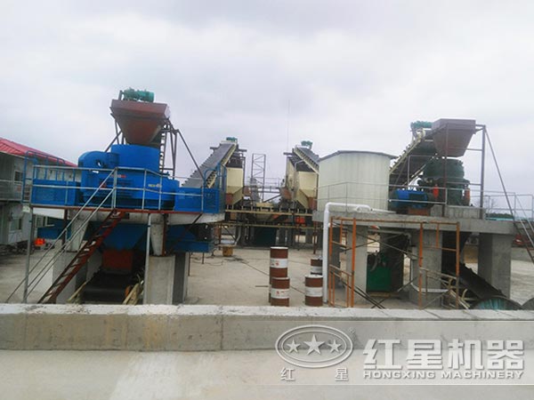 河卵石小型制沙機生產(chǎn)現(xiàn)場