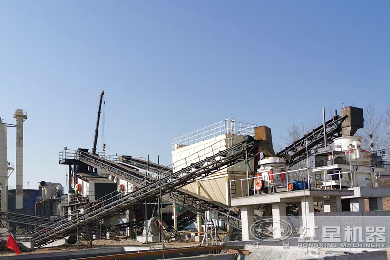 大理石破碎生產現場