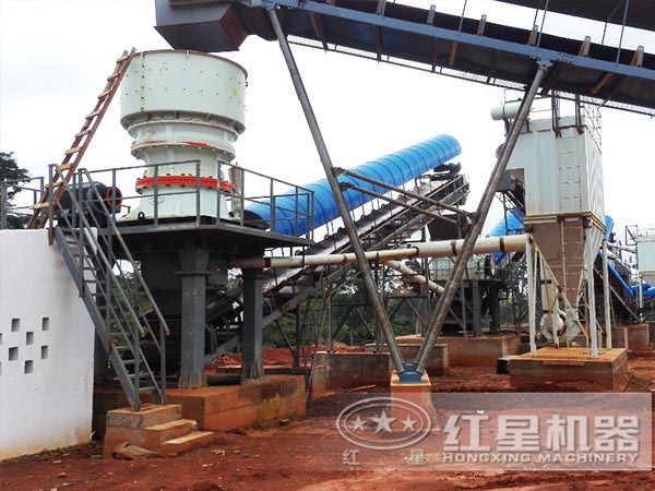 環保型花崗巖圓錐碎石機現場