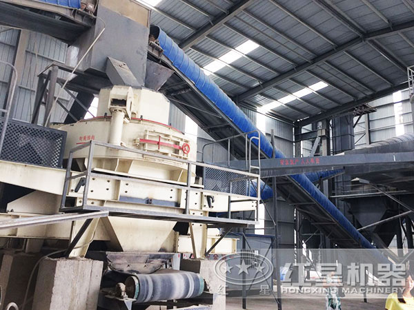 鵝卵石制砂設備作業現場