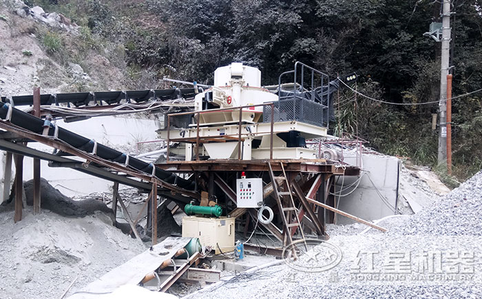 紅星江蘇用戶鵝卵石制砂作業現場