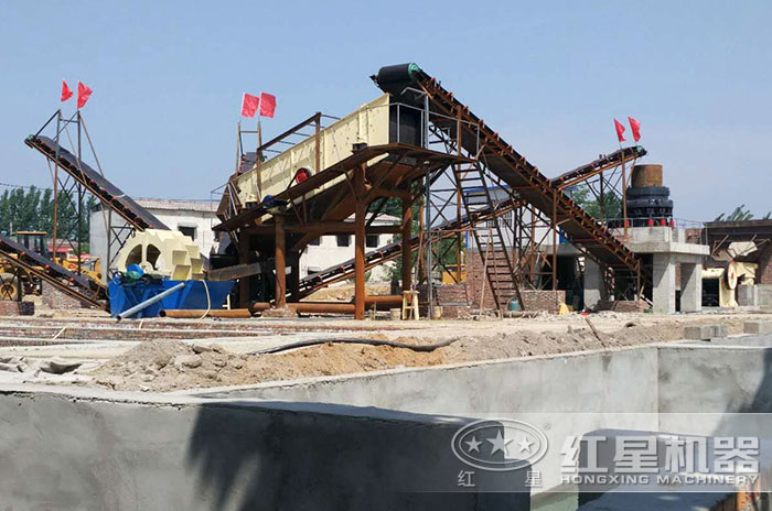 簡單制砂花崗巖工藝生產現場