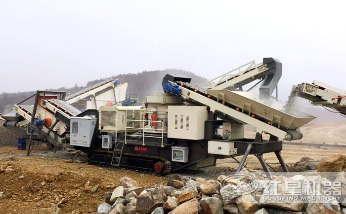 紅星智能履帶式一體機作業現場