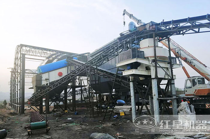 紅星石頭打砂機作業現場