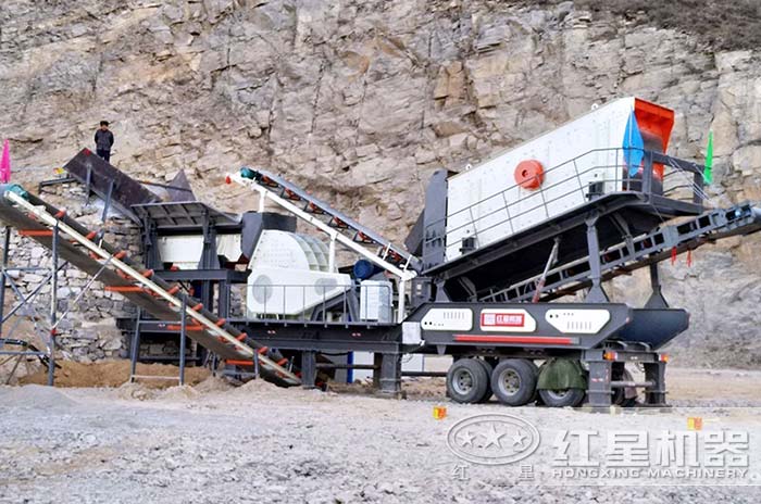 三合一移動破石機加工現場