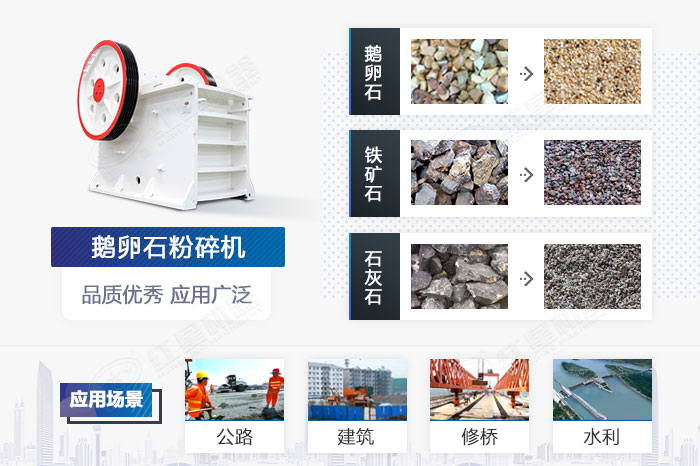 鵝卵石粉碎機應用范圍