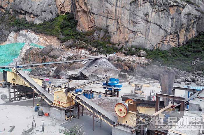 鵝卵石機制砂生產現場