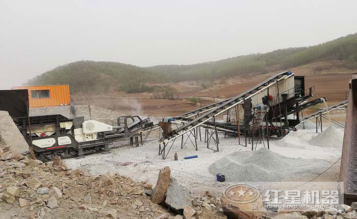 二合一移動破石機作業現場