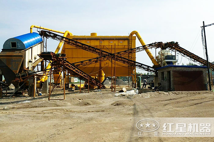 環保型制沙加工搭建現場