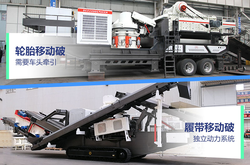 兩種不同的移動圓錐破碎機展示