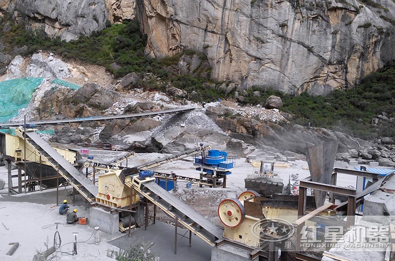 效率高，破碎比大的方解石制砂現(xiàn)場