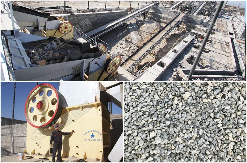 擁有大破碎比的顎式破碎機設備生產現場